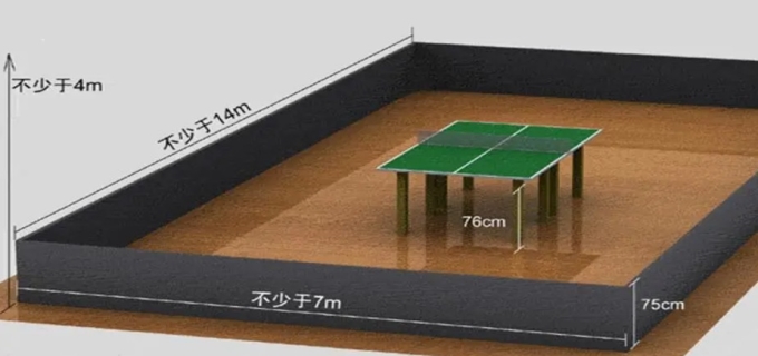 乒乓球场地最小尺寸是多少